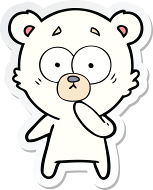 Bir insan tarafından çizilmiş gergin bir kutup ayısının çıkartması.