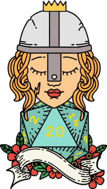 Retro Dövme Tarzı İnsan Dövüşçüsü Bir insan tarafından çizilmiş 20 zar atışıyla