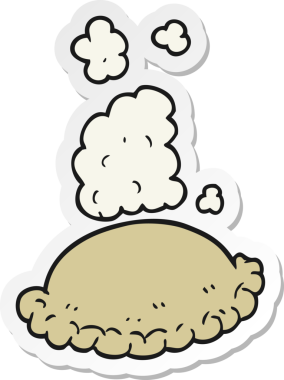 Bir insan tarafından çizilmiş fırında hamur hamuru çıkartması.