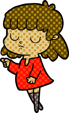 Bir insan tarafından çizilmiş ilgisiz bir kadın çizgi filmi.