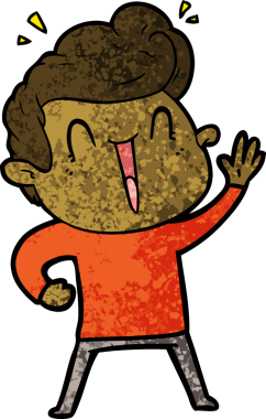 Bir insan tarafından çizilmiş heyecanlı bir çizgi film.