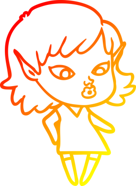 Bir insan tarafından çizilmiş güzel bir elf kızı çizimi.