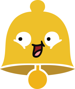 Bir insan tarafından çizilmiş eski bir çanın düz rengi