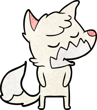 Bir insan tarafından çizilmiş dost canlısı çizgi film tilkisi