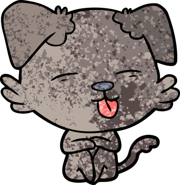 Bir insan tarafından çizilmiş bir çizgi film köpeği.