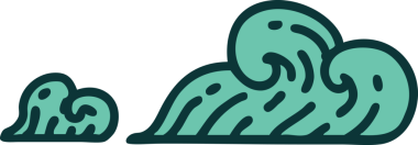 Bir insan tarafından çizilmiş bulutların ikonik dövme şekli