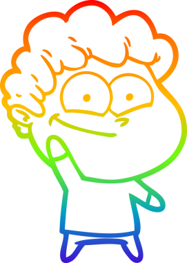 Bir insan tarafından çizilmiş mutlu bir adamın çizgi çizimi.