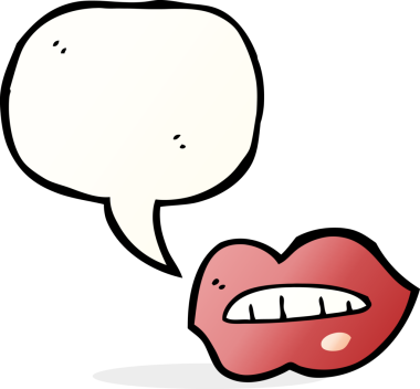 bir insan tarafından çizilmiş konuşma baloncuklu çizgi film dudakları
