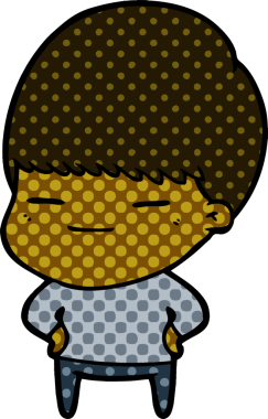 Bir insan tarafından çizilmiş kendini beğenmiş bir çocuk.