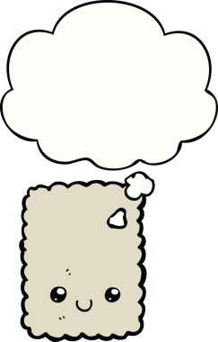 Bir insan tarafından çizilmiş düşünce balonlu bisküvi.