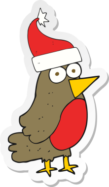 Bir insan tarafından çizilmiş Robin çizgi filminin çıkartması.