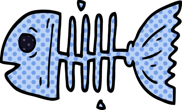 bir insan tarafından çizilmiş karalama balık kemikleri