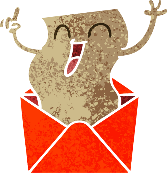 Bir insan tarafından çizilmiş garip bir illüstrasyon tarzı mutlu bir karikatür.