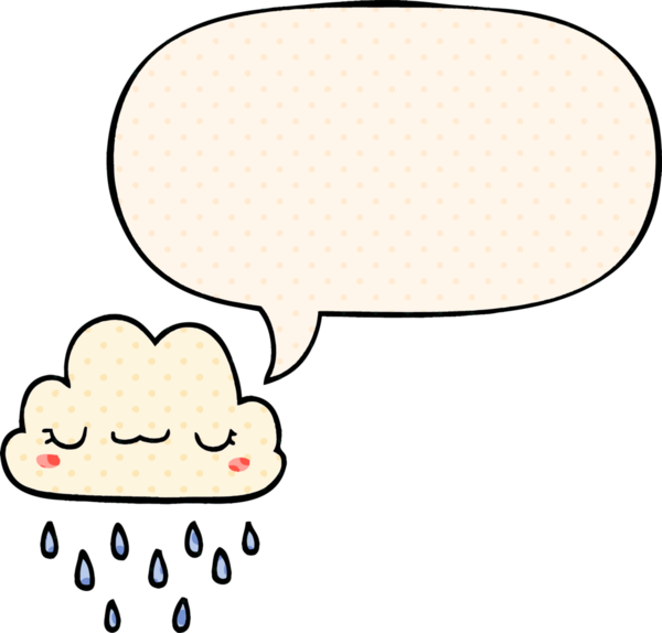 Bir insan tarafından çizilmiş çizgi roman tarzında konuşma baloncuğu olan karikatür fırtına bulutu