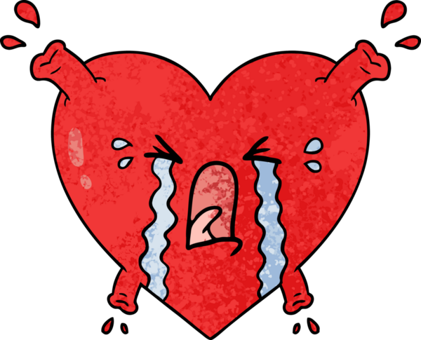 Bir insan tarafından çizilmiş karikatür kalp.