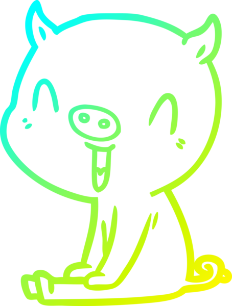 Bir insan tarafından çizilmiş mutlu çizgi film domuzu çizimi.