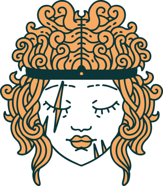 Retro Dövme Tarzı İnsan Barbar Karakteri