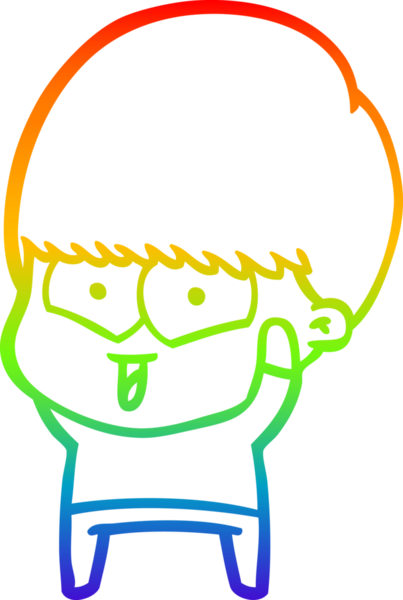 gökkuşağı gradyan çizgi çizimi bir insan tarafından çizilmiş mutlu bir çocuk