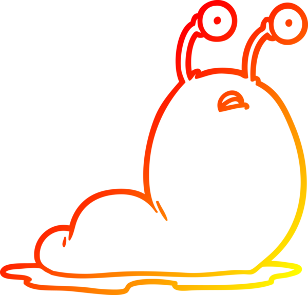 Bir insan tarafından çizilmiş karikatür sümüklü böceğinin sıcak çizgi çizimi