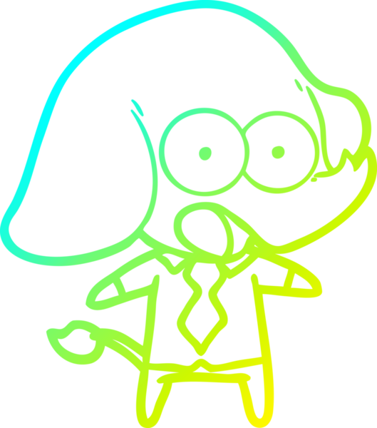 Bir insan tarafından çizilmiş şirin bir filin soğuk gradyan çizgisi