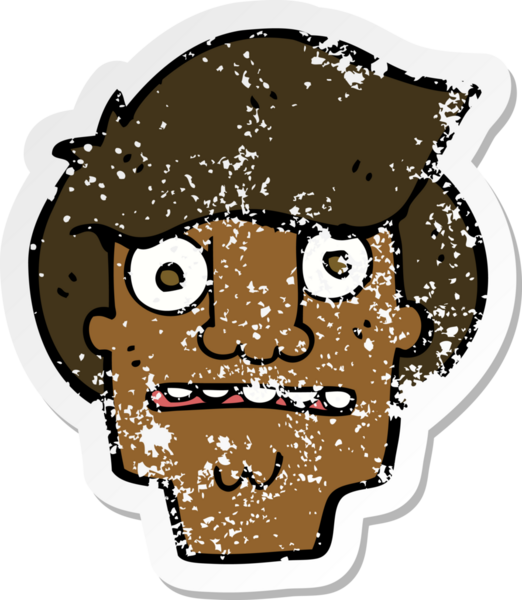 Bir insan tarafından çizilmiş bir çizgi filmin gerilimli çıkartması.