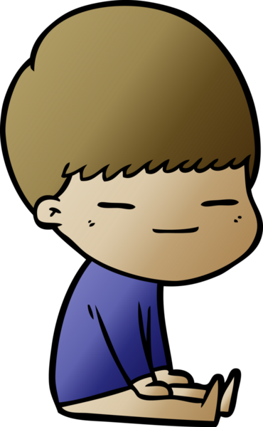 Bir insan tarafından çizilmiş kendini beğenmiş çizgi film çocuğu.