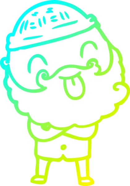 Soğuk gradyan çizgisi, sakallı bir adamın bir insan tarafından çizilmiş dili.