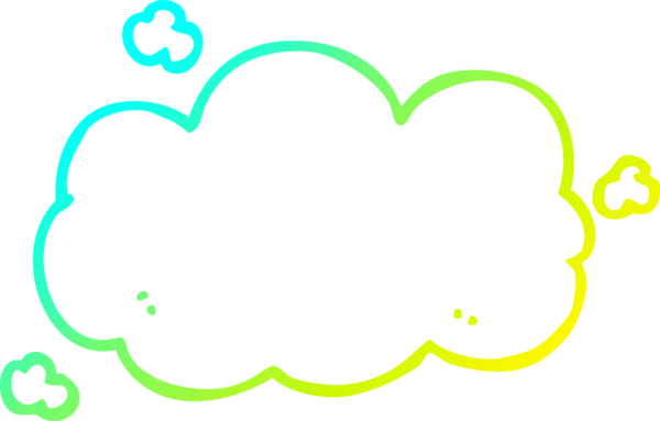 Bir insan tarafından çizilen karikatür bulutunun soğuk gradyan çizimi