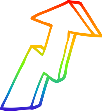 gökkuşağı gradyan çizgi çizimi bir insan tarafından çizilmiş bir çizgi iş büyüme oku