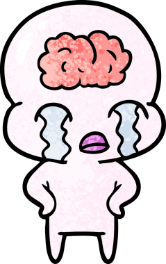 Bir insan tarafından çizilmiş koca beyinli bir uzaylı ağlaması.