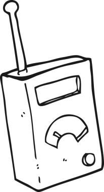 Bir insan tarafından çizilmiş siyah beyaz karikatür bilimsel cihaz