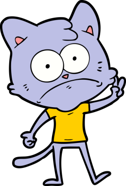 bir insan tarafından çizilmiş sinirli bir kedi.