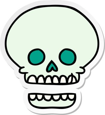 Bir insan tarafından çizilmiş bir kafatası karalaması.