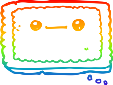 gökkuşağı gradyan çizimi bir insan tarafından çizilmiş bir çizgi film bisküvisi