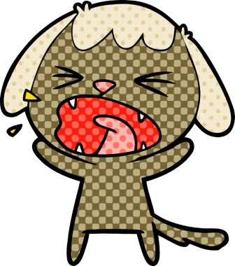 Bir insan tarafından çizilmiş şirin bir köpek havlaması.