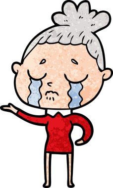 Bir insan tarafından çizilmiş ağlayan kadın çizgi filmi.