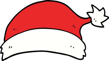 Bir insan tarafından çizilmiş noel şapkası.
