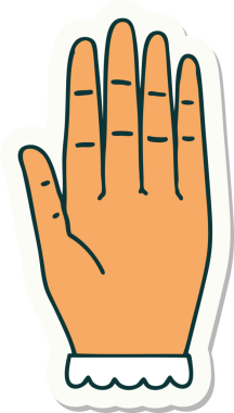 Bir insan tarafından çizilmiş geleneksel bir el dövmesi çıkartması.