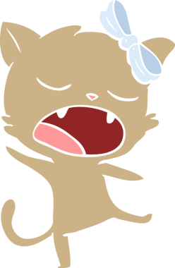 Bir insan tarafından çizilmiş düz renkli çizgi film karakteri.