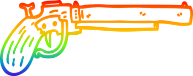 gökkuşağı gradyanı çizimi bir insan tarafından çizilmiş eski bir tabanca