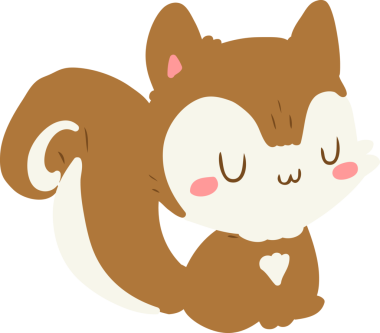 Bir insan tarafından çizilmiş bir sincap.