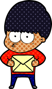 Bir insan tarafından çizilmiş sinirli çizgi film çocuğu.