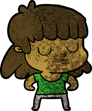 Bir insan tarafından çizilmiş ilgisiz bir kadın çizgi filmi.