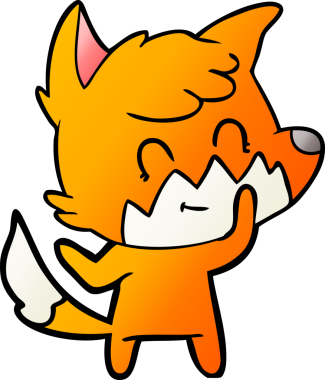 Bir insan tarafından çizilmiş çizgi film dostu tilki.