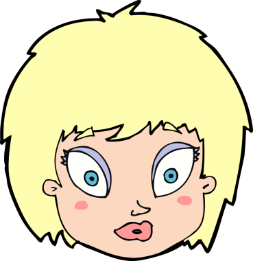 Bir insan tarafından çizilmiş bir kadın yüzü.