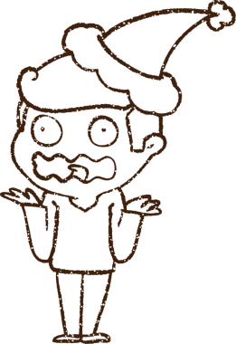 Bir insan tarafından çizilmiş Noel Adamı Kömürü