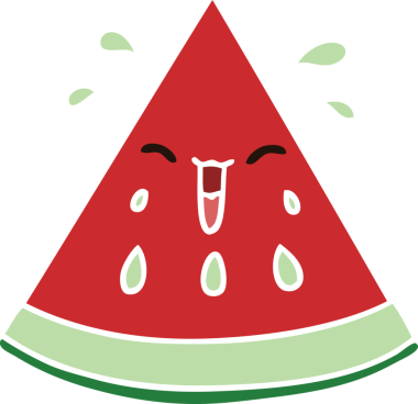 Bir insan tarafından çizilmiş garip bir karpuz.