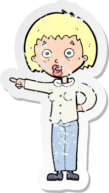 Bir insan tarafından çizilmiş bir karikatürün gerilimli çıkartması.