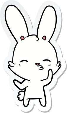 Bir insan tarafından çizilmiş meraklı bir tavşan karikatürü.