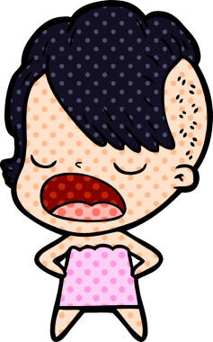 Bir insan tarafından çizilmiş havalı hippi kız çizgi filmi.